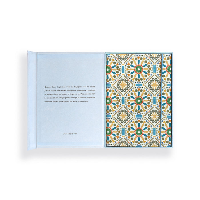 Corporate Gift - ‘KUEH TILE’ Cotton Linen Notebook — Onlewo Pte Ltd