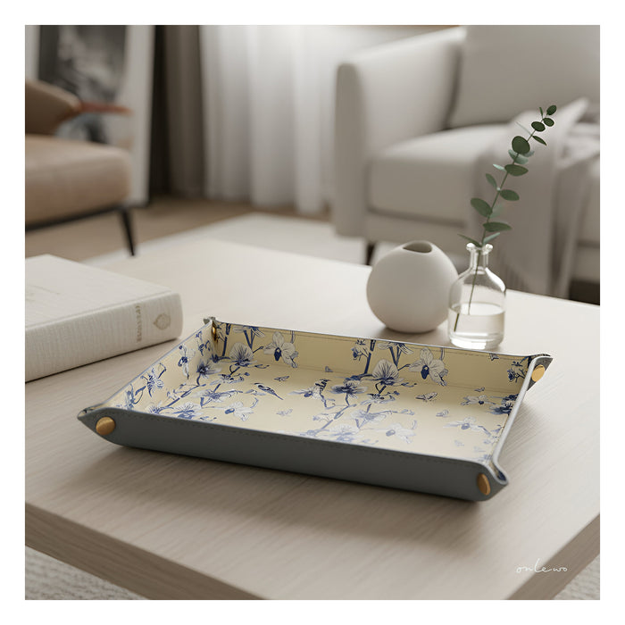 'ORCHID RHAPSODY' Leather Valet Tray
