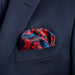 Onlewo 'Singapore Orchid' silk pocket square gift box — powder blue velvet box 16cm x 11cm x 2.5cm tied with black Onlewo branded satin ribbon, with story card