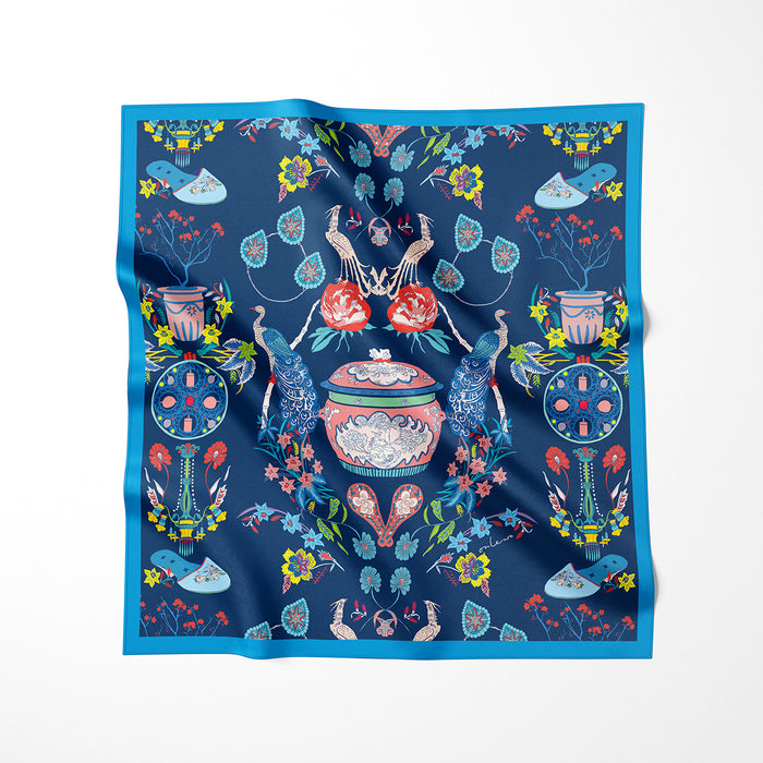 'PERANAKAN TILE & PERANAKAN STORY' Silk Tie & Pocket Square Gift Set