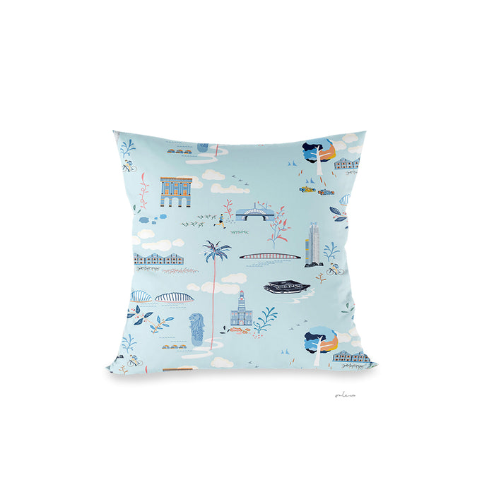 'SINGAPORE RIVER' Velvet Cushion Cover