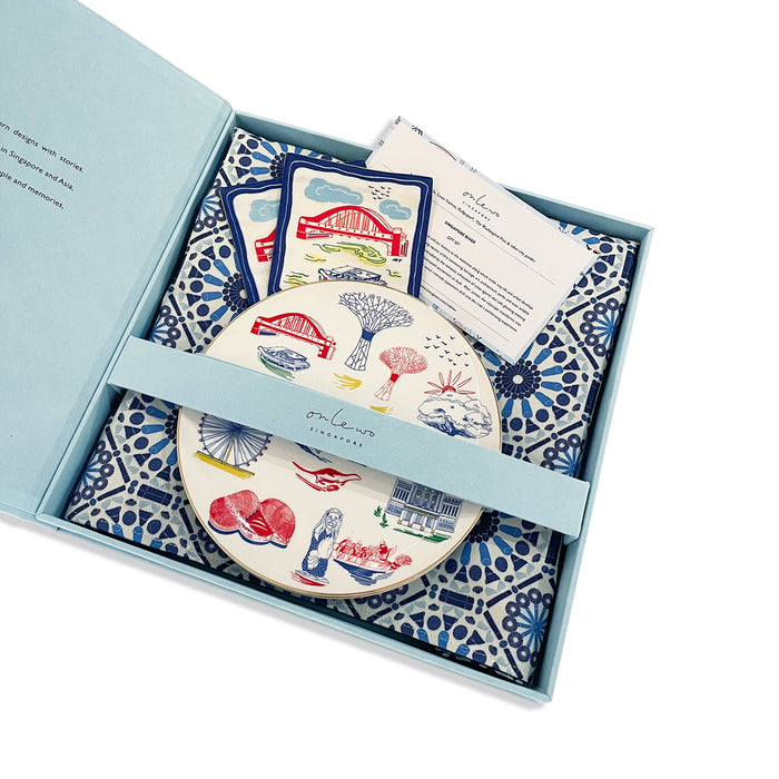 'SINGAPORE REFLECTIONS' Placemats, Plates, Coasters Gift Set
