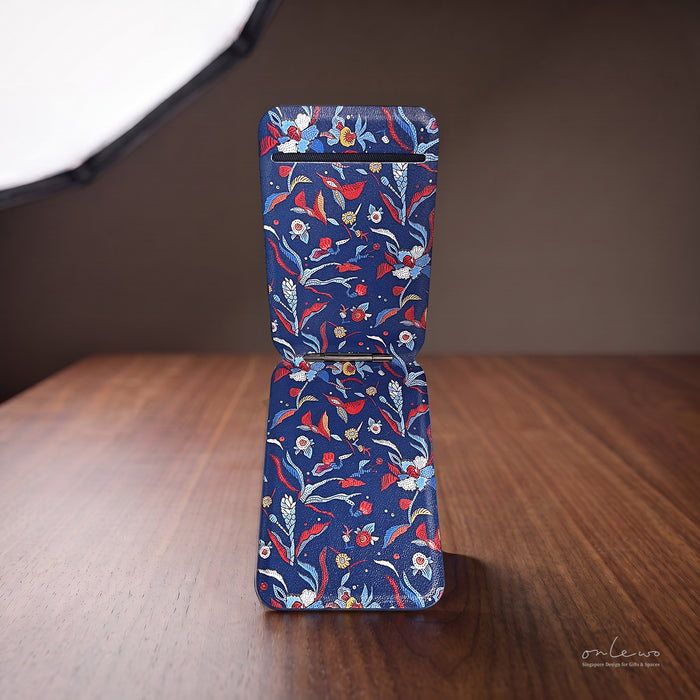 'ORCHID BATIK' leather phone stand