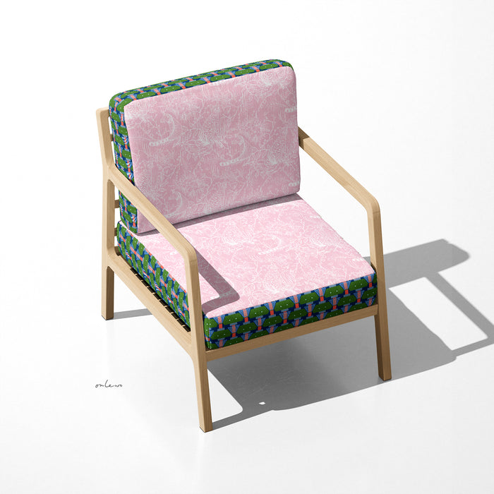 'MOONLIGHT FORESTERS / BLK 26 JALAN KLINIK' Velvet Upholstery Fabric