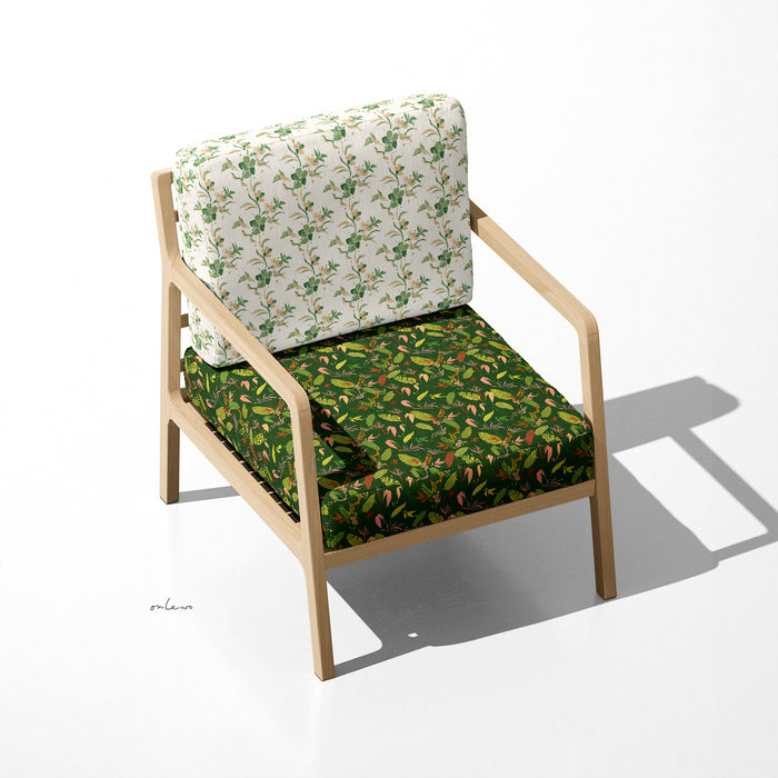 'ORCHID BATIK / RATAN WEAVE / MILLION GREENS' Velvet Upholstery Fabric