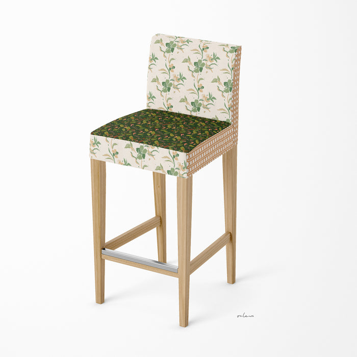 'ORCHID BATIK / RATAN WEAVE / MILLION GREENS' Velvet Upholstery Fabric