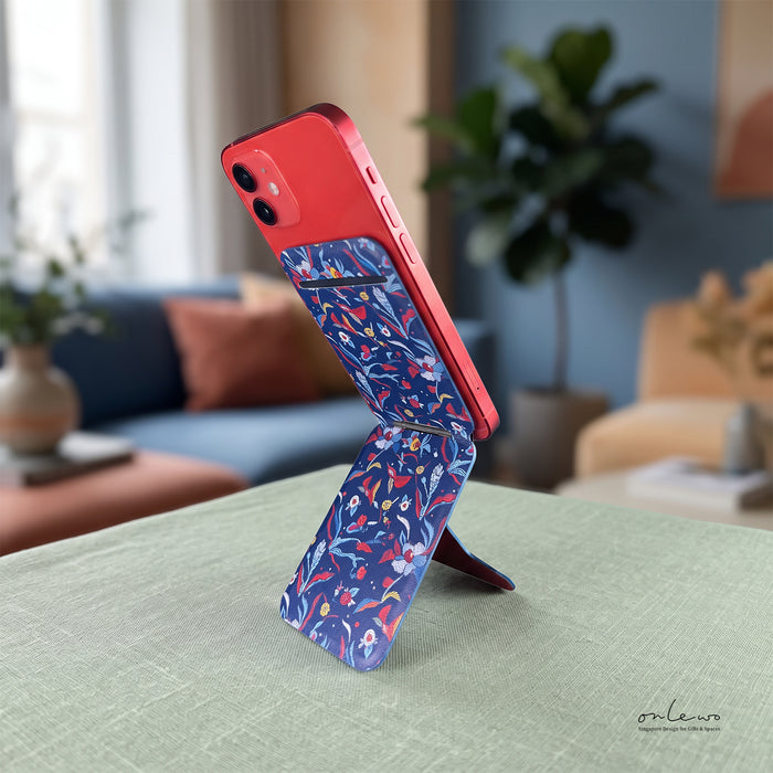 'ORCHID BATIK' leather phone stand