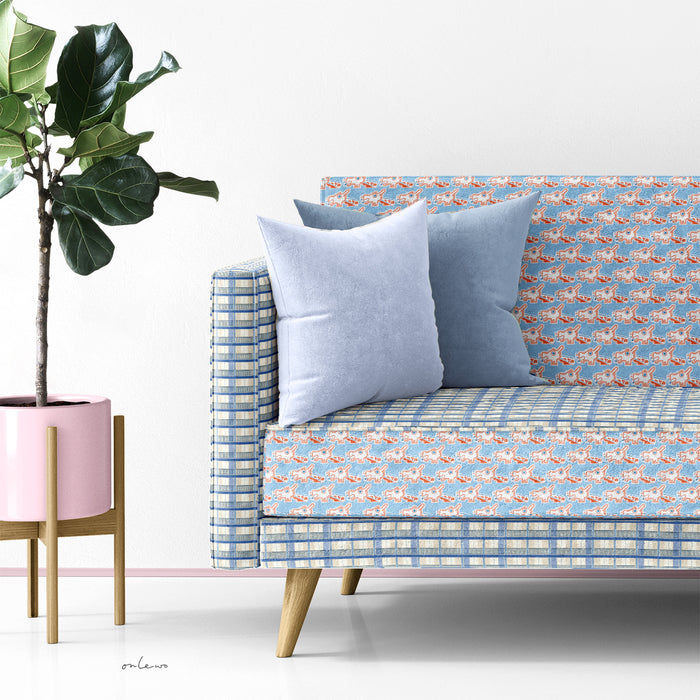 'MOONLIGHT FORESTERS / BLK 26 JALAN KLINIK/ DRAGON PLAYGROUND' Velvet Upholstery Fabric