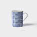 Onlewo 'My Home HDB Flats' fine bone china mug — blue and white geometric illustration of Singapore HDB architecture, 24k gold rim, Singapore-designed gift