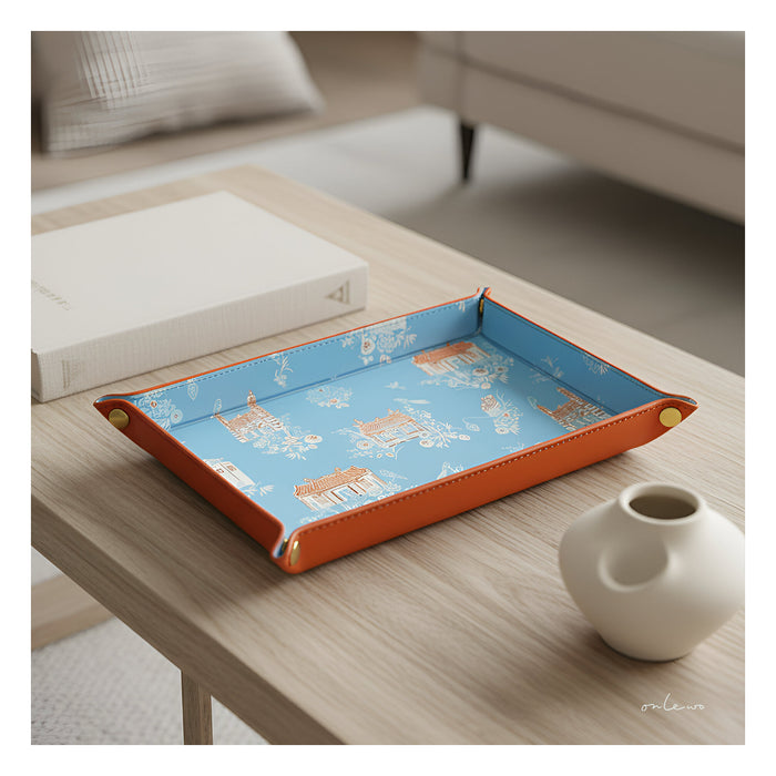 OUR SINGAPORE DREAM' Leather Valet Tray | Singapore Premium Gift