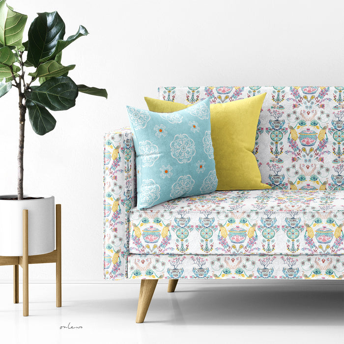 'PERANAKAN STORY / JOY' Velvet Upholstery Fabric