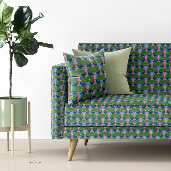 'MOONLIGHT FORESTERS / BLK 26 JALAN KLINIK' Velvet Upholstery Fabric