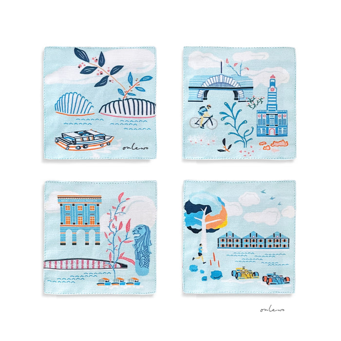 ‘SINGAPORE RIVER’ Fabric Coasters