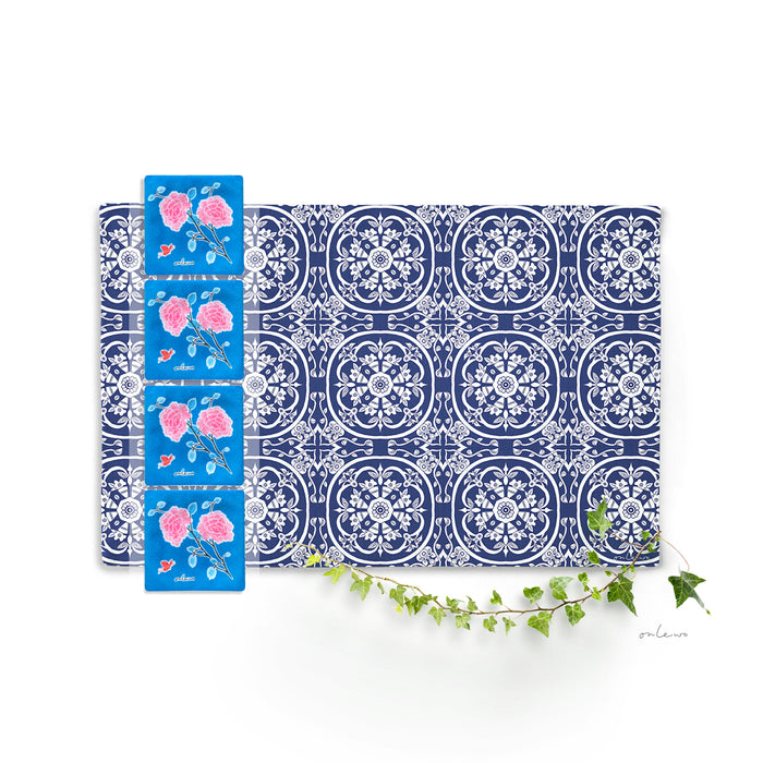 ‘THE RADIANT RED DOT‘ placemat and coaster set