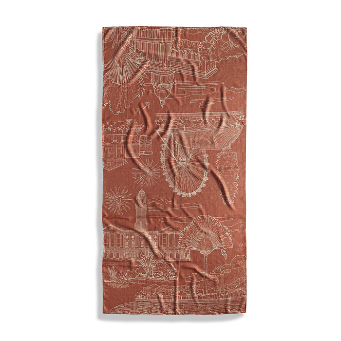 'Singapore Creative Pulse' Silk Wool Shawl (DOUBLE-SIDED)