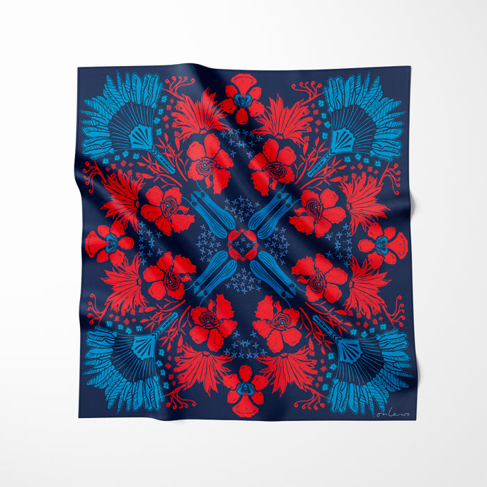 'KUEH TILE & SINGAPORE ORCHID' Silk Tie & Pocket Square Gift Set