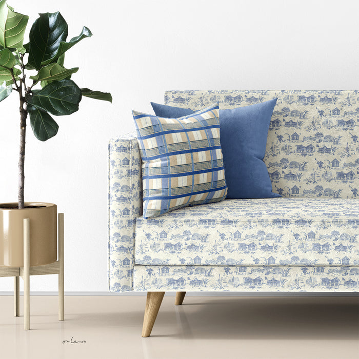 'CITY IN THE GARDEN / MY HOME HDB FLAT' Velvet Upholstery Fabric