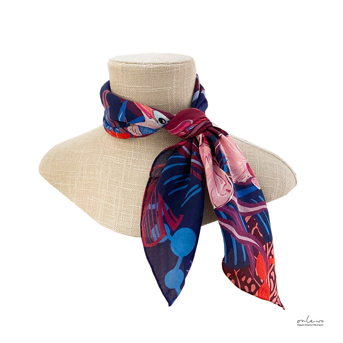 'Singapore Orchid Grace' Jacque silk cotton square