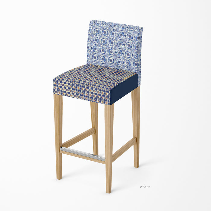 'KUEH TILE / VINTAGE FLORAL TILE' Velvet Upholstery Fabric