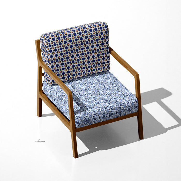 'KUEH TILE / VINTAGE FLORAL TILE' Velvet Upholstery Fabric