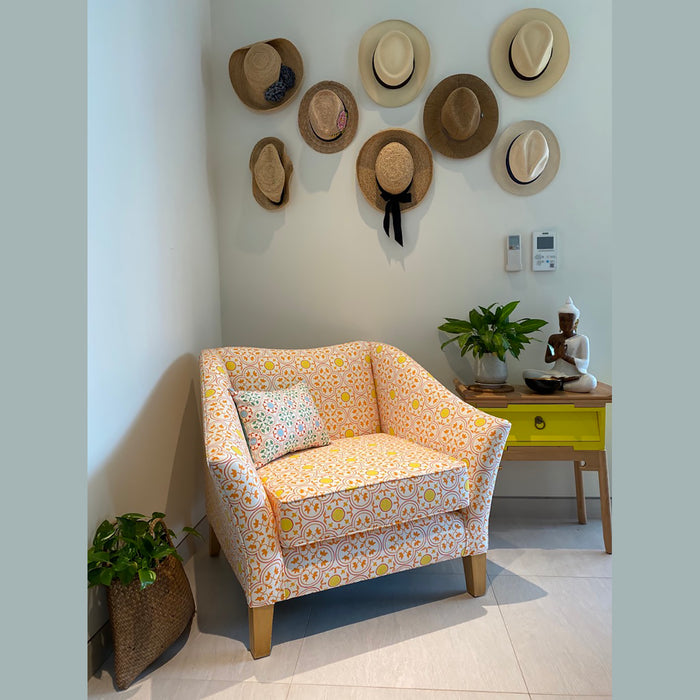 'VINTAGE STAR TILE' Velvet Upholstery Fabric